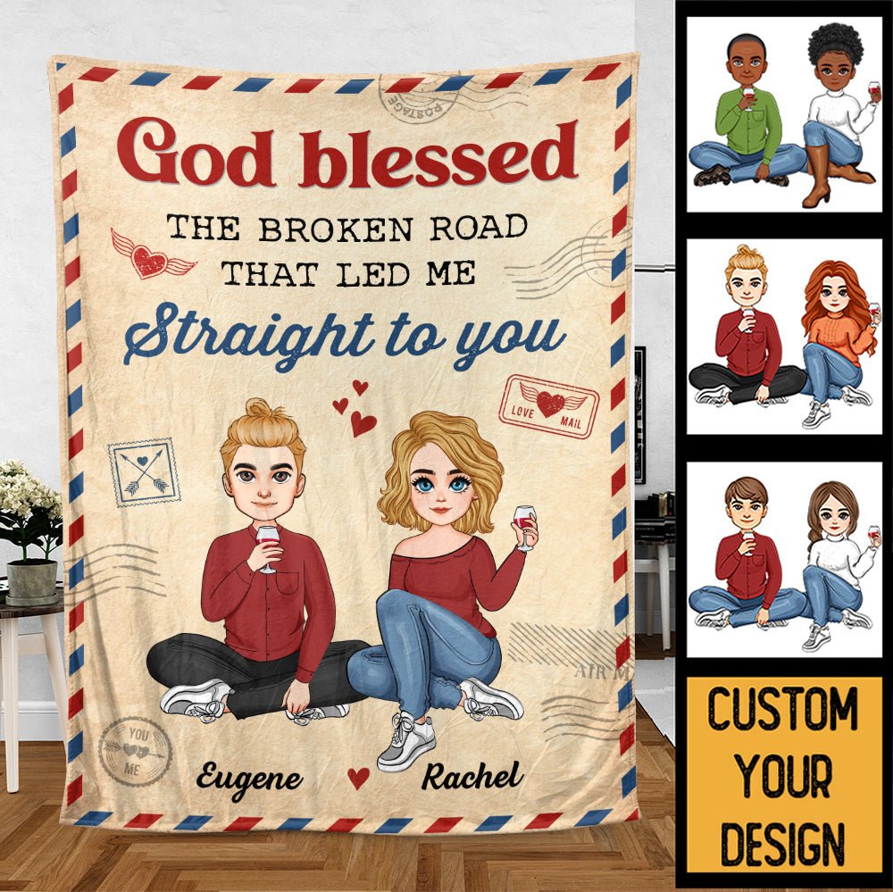 God Blessed Couple - Personalized Blanket - Meaningful Gift For Valentine, For Couple - Giftago