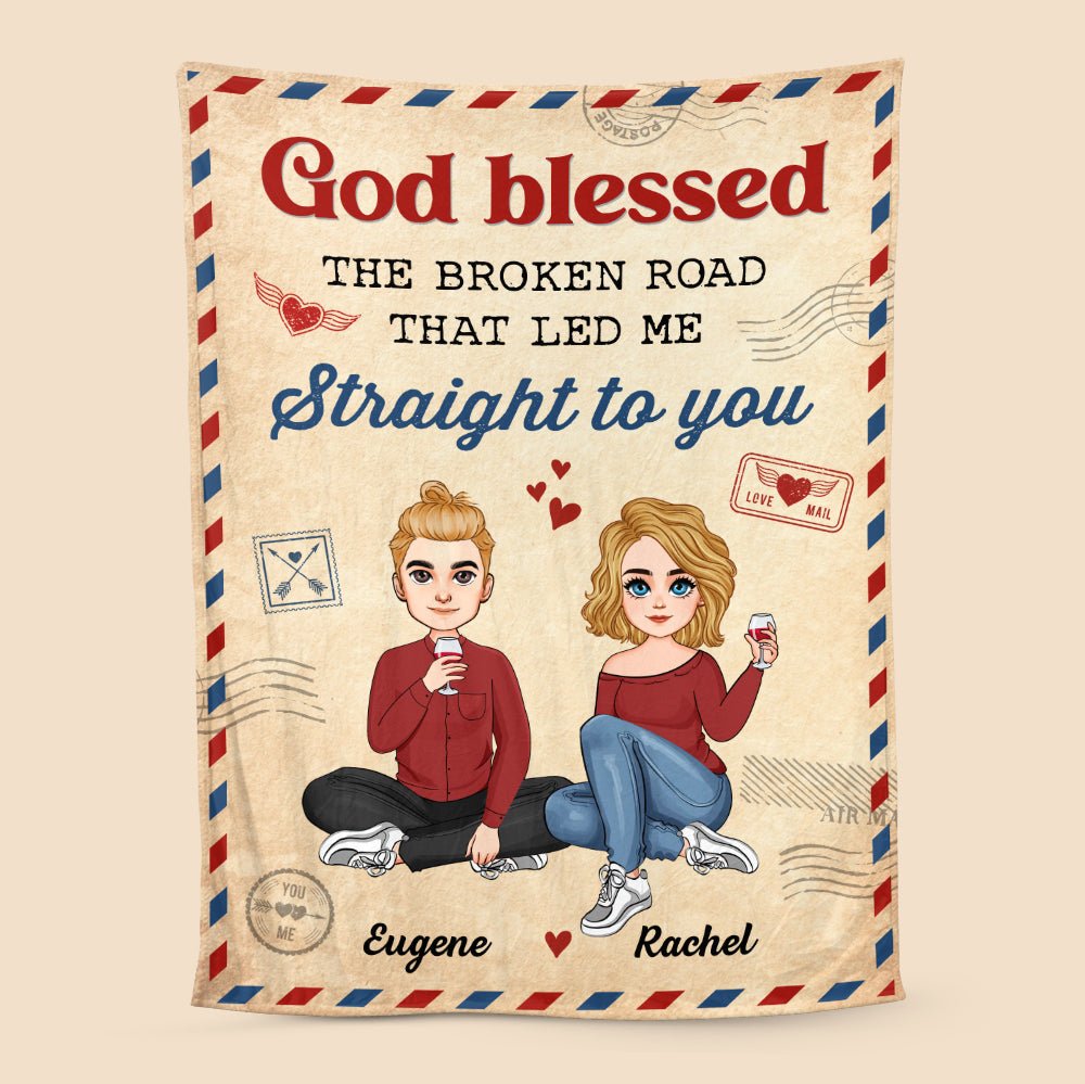 God Blessed Couple - Personalized Blanket - Meaningful Gift For Valentine, For Couple - Giftago