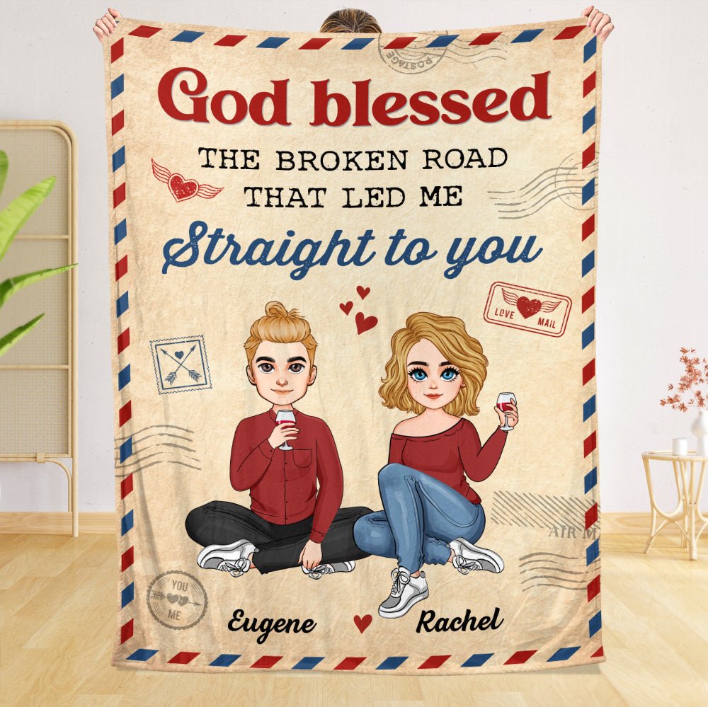 God Blessed Couple - Personalized Blanket - Meaningful Gift For Valentine, For Couple - Giftago
