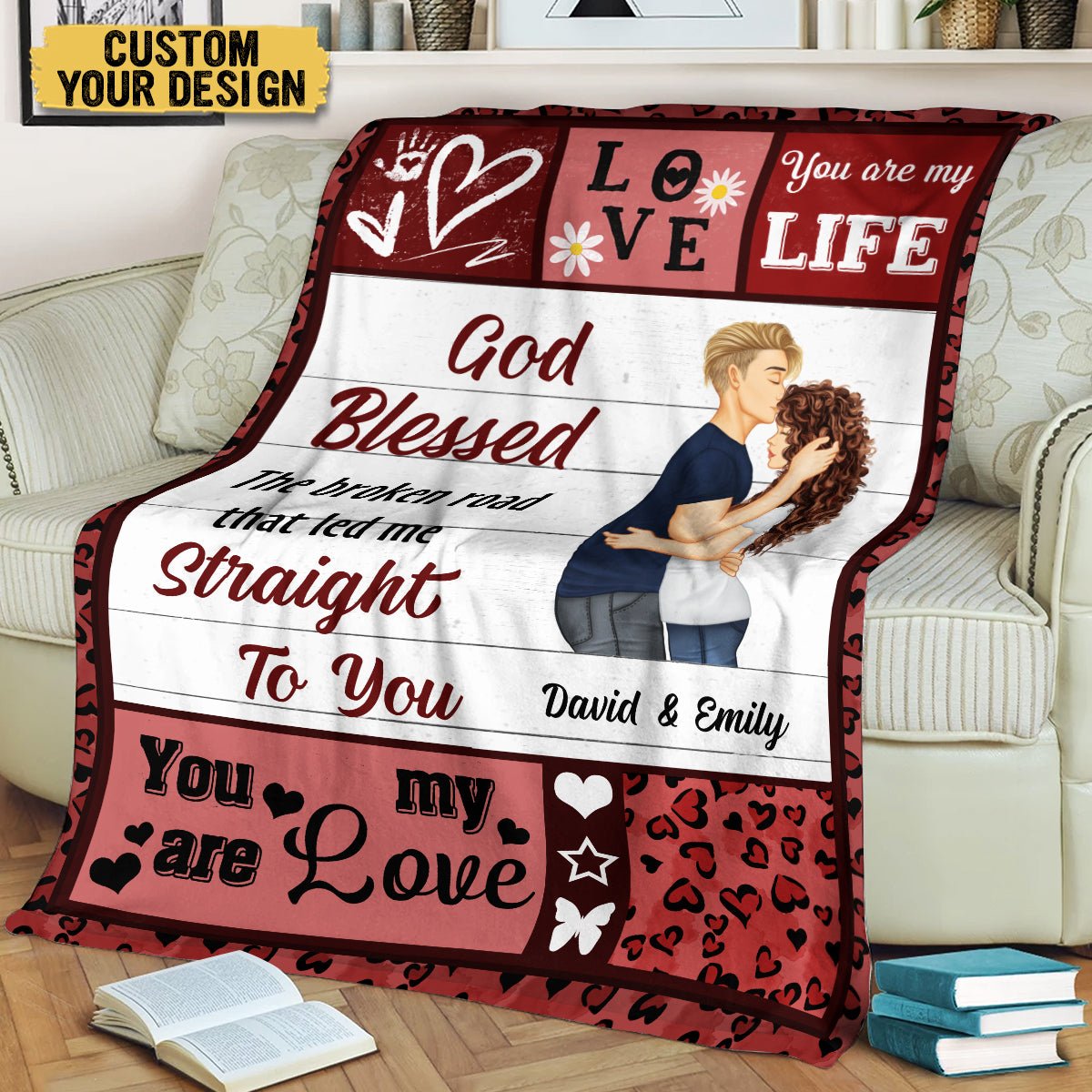 God Blessed - Personalized Blanket - Meaningful Gift For Valentine, For Couple - Giftago