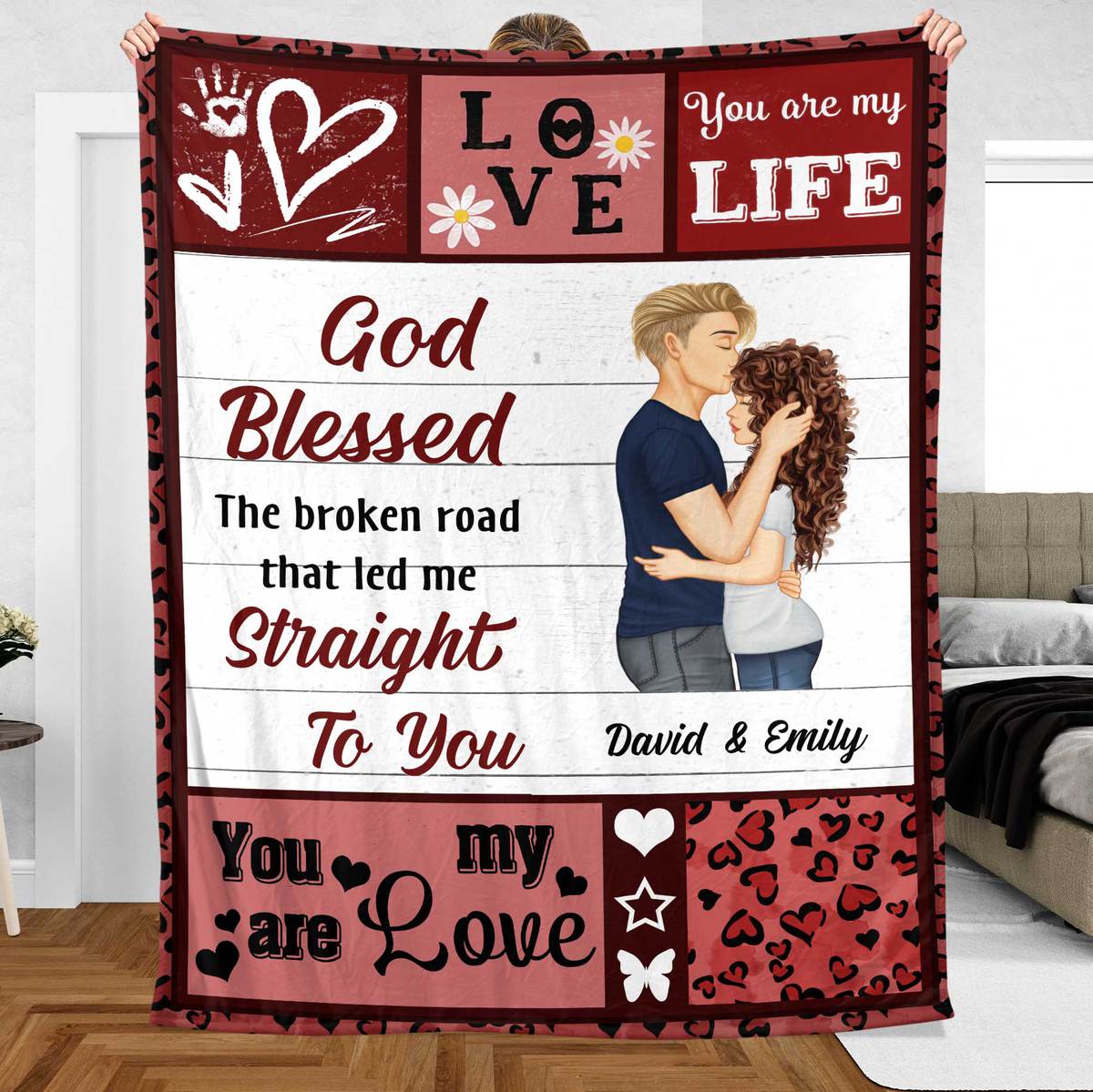 God Blessed - Personalized Blanket - Meaningful Gift For Valentine, For Couple - Giftago