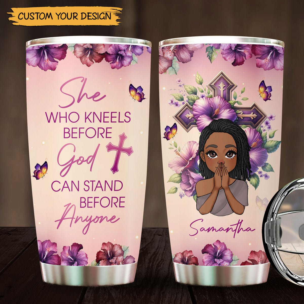 God Can Stand Before Anyone - Personalized Tumbler - Best Gift For Mother, For Grandma - Giftago