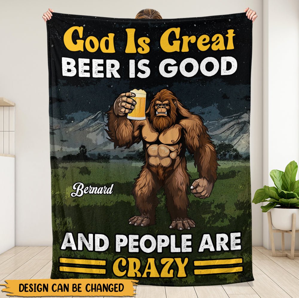 God Is Great Beer Is Good Blanket - Personalized Blanket - Giftago