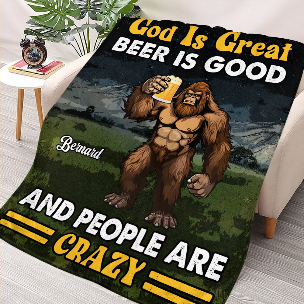 God Is Great Beer Is Good Blanket - Personalized Blanket - Giftago