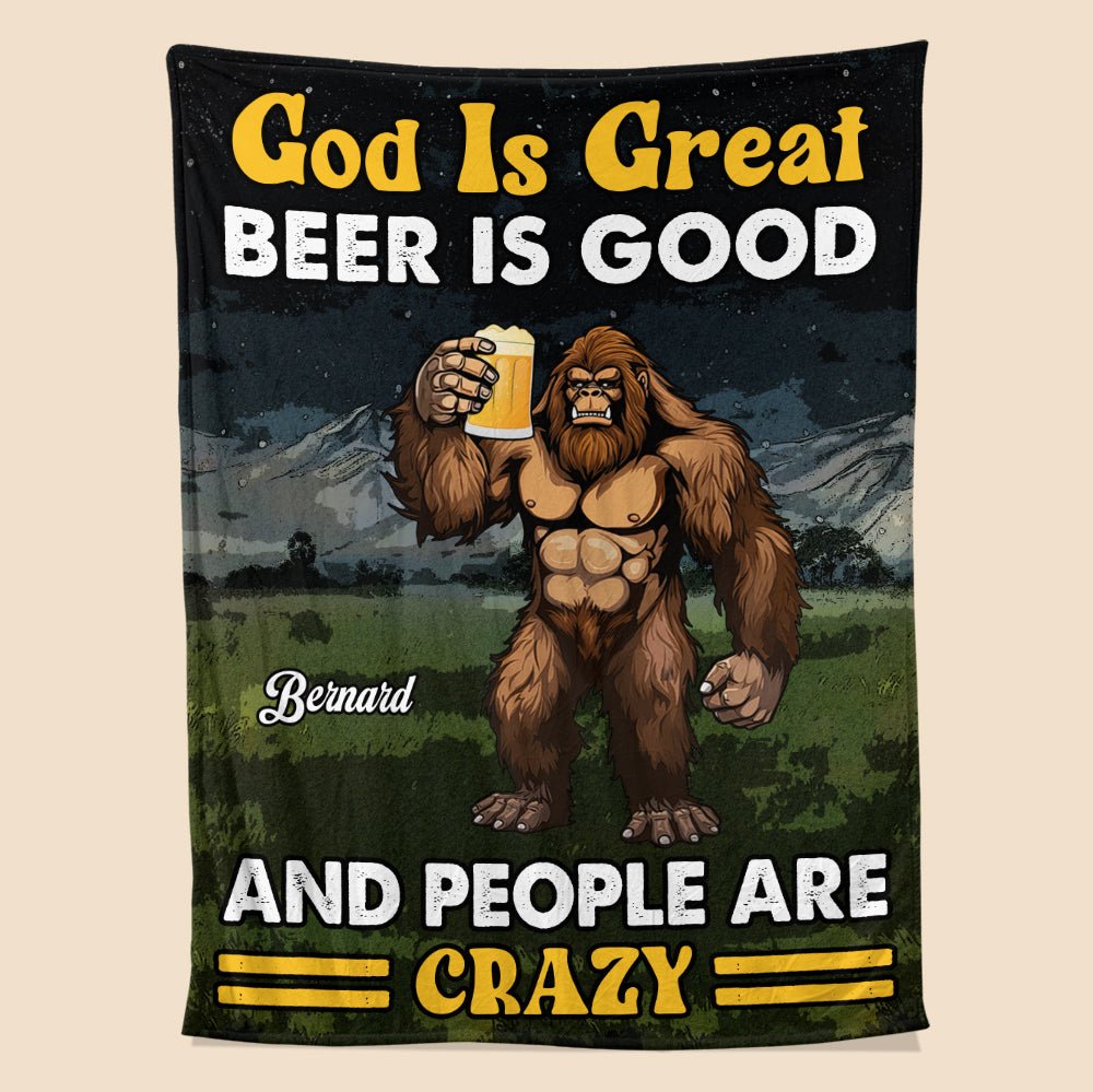 God Is Great Beer Is Good Blanket - Personalized Blanket - Giftago