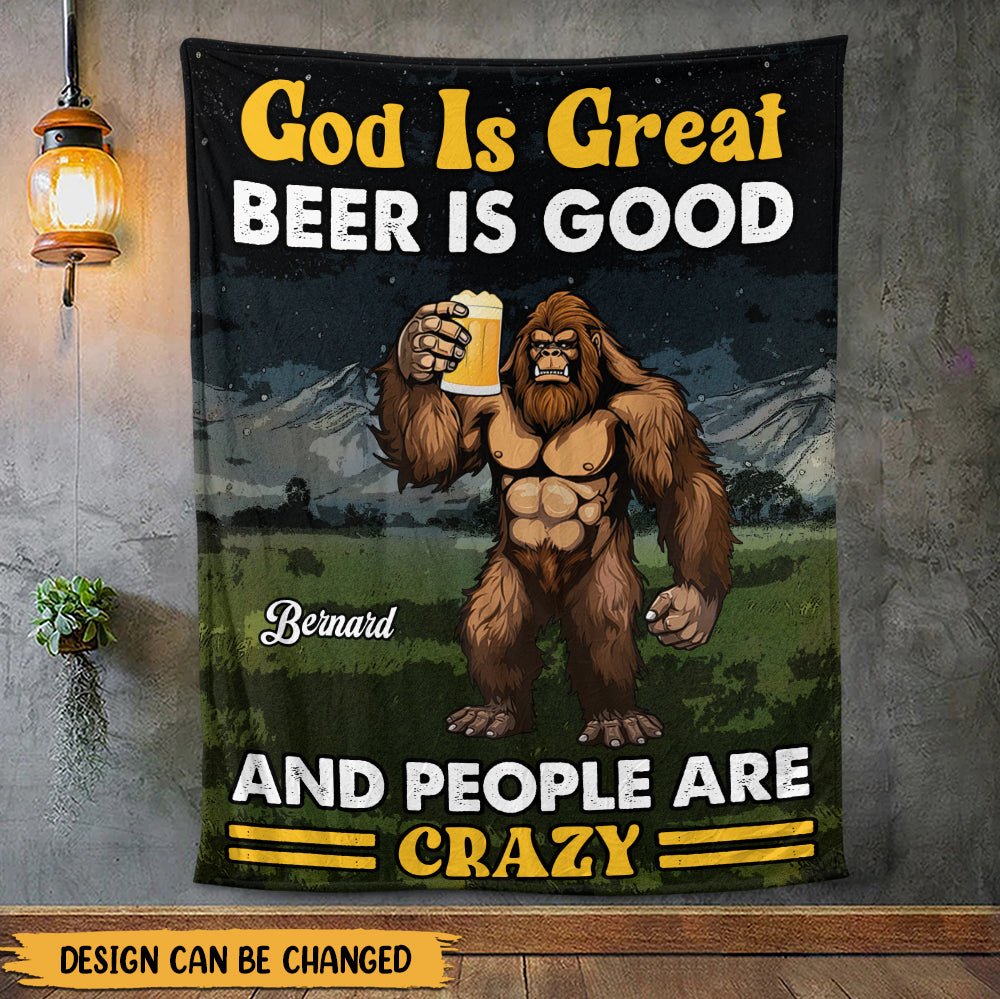 God Is Great Beer Is Good Blanket - Personalized Blanket - Giftago