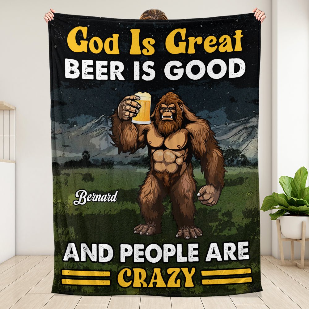 God Is Great Beer Is Good Blanket - Personalized Blanket - Giftago