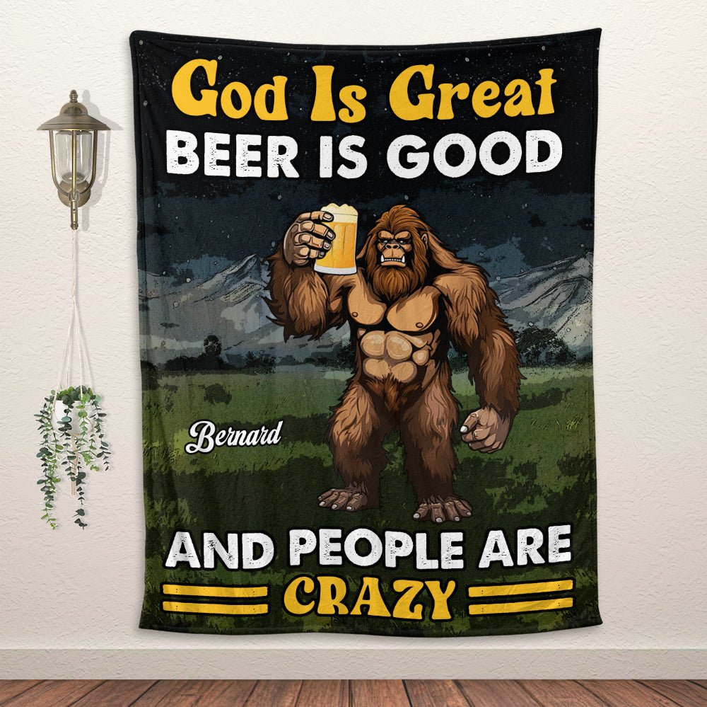 God Is Great Beer Is Good Blanket - Personalized Blanket - Giftago