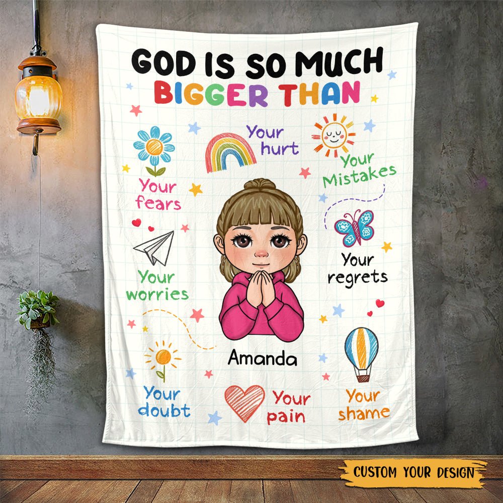 God Is So Much Bigger Than - Personalized Blanket - Meaningful Gift For Birthday - Giftago
