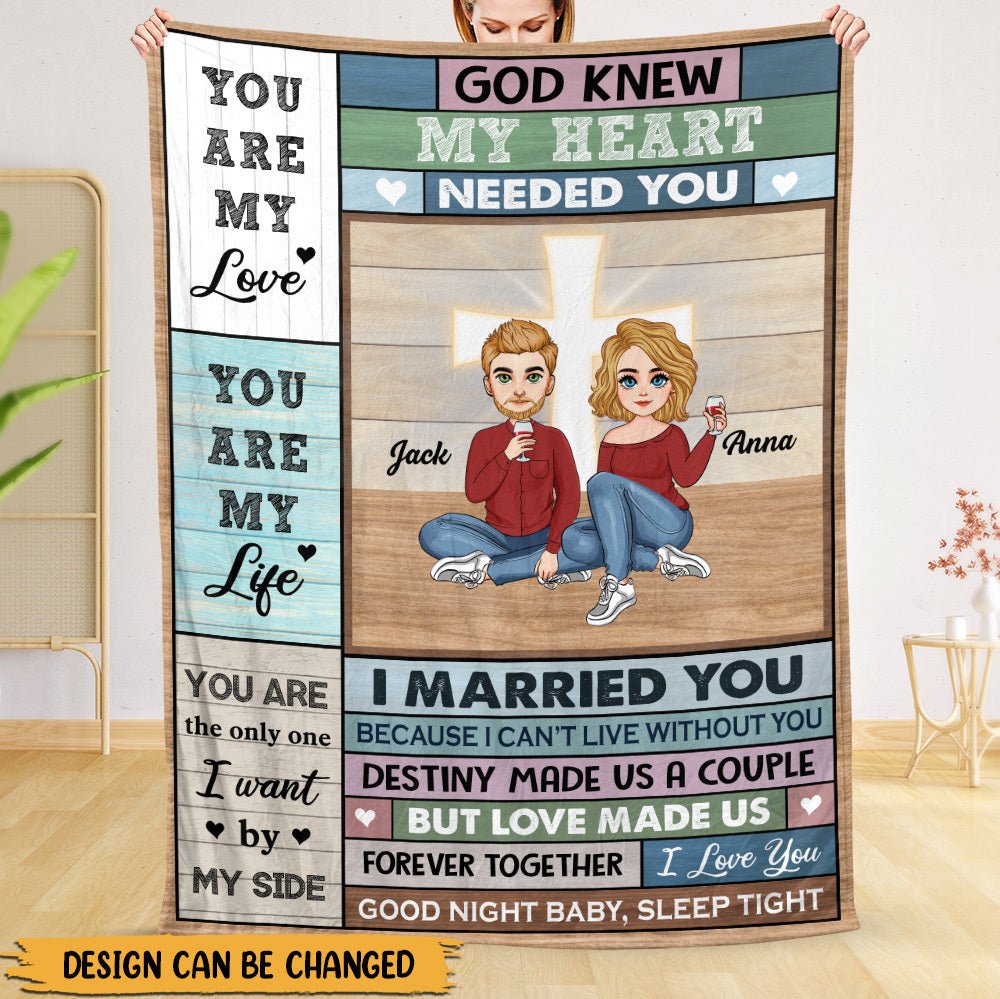 God Knew Couple - Personalized Blanket - Meaningful Gift For Valentine, For Couple - Giftago