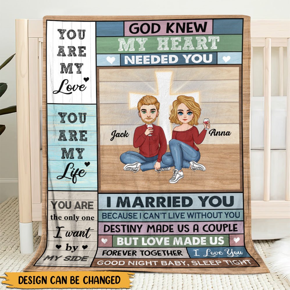 God Knew Couple - Personalized Blanket - Meaningful Gift For Valentine, For Couple - Giftago