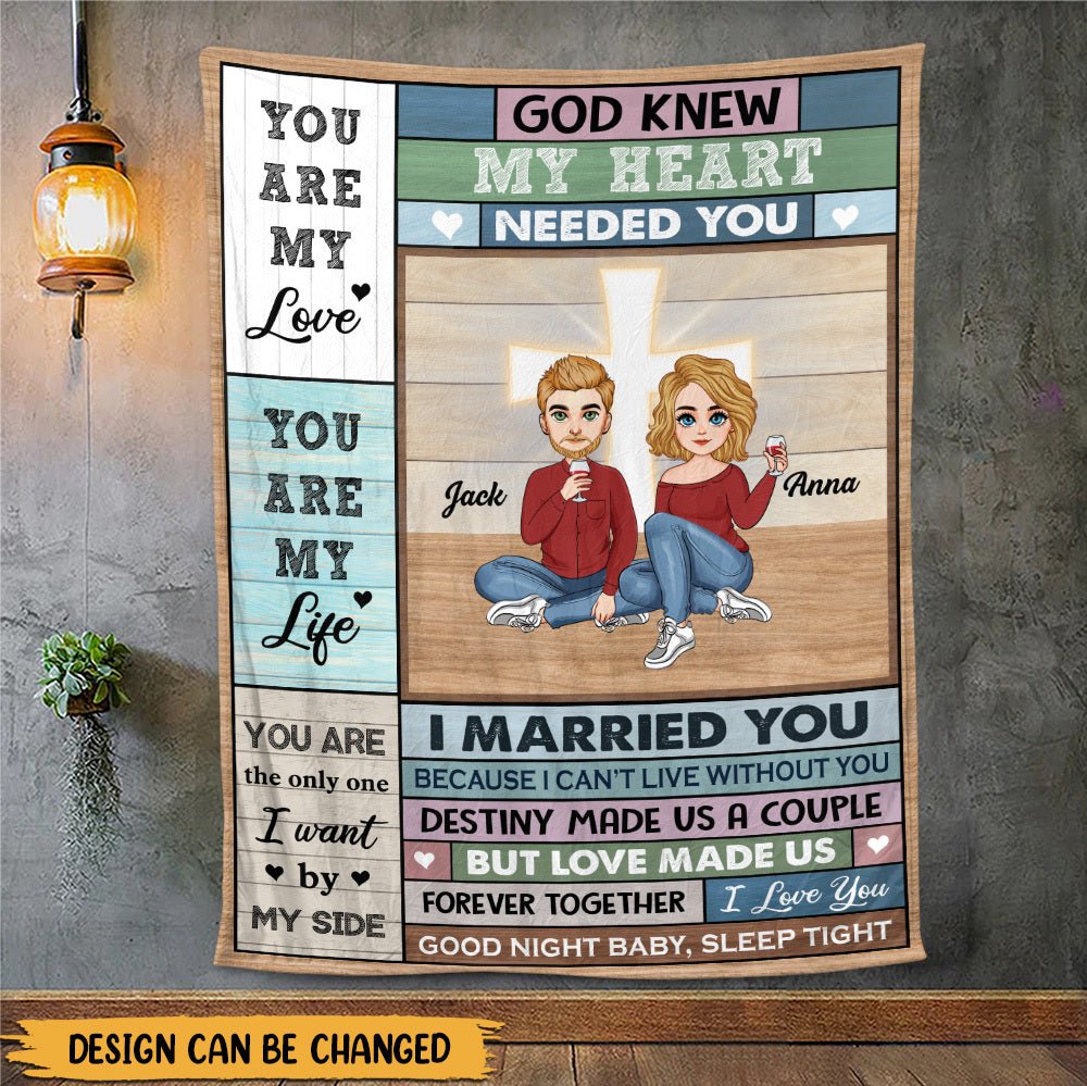 God Knew Couple - Personalized Blanket - Meaningful Gift For Valentine, For Couple - Giftago
