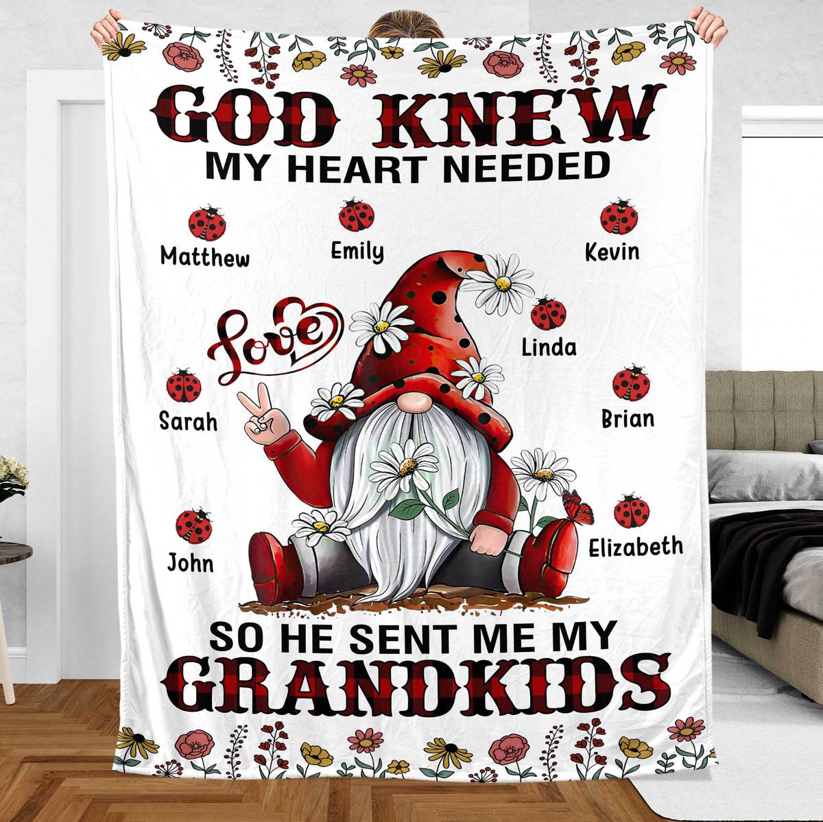 God Knew My Heart Needed - Personalized Blanket - Best Gift For Mother, Grandma, For Birthday - Giftago