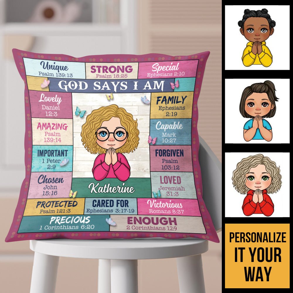 God Says For Kids Pillow - Personalized Pillow - Giftago