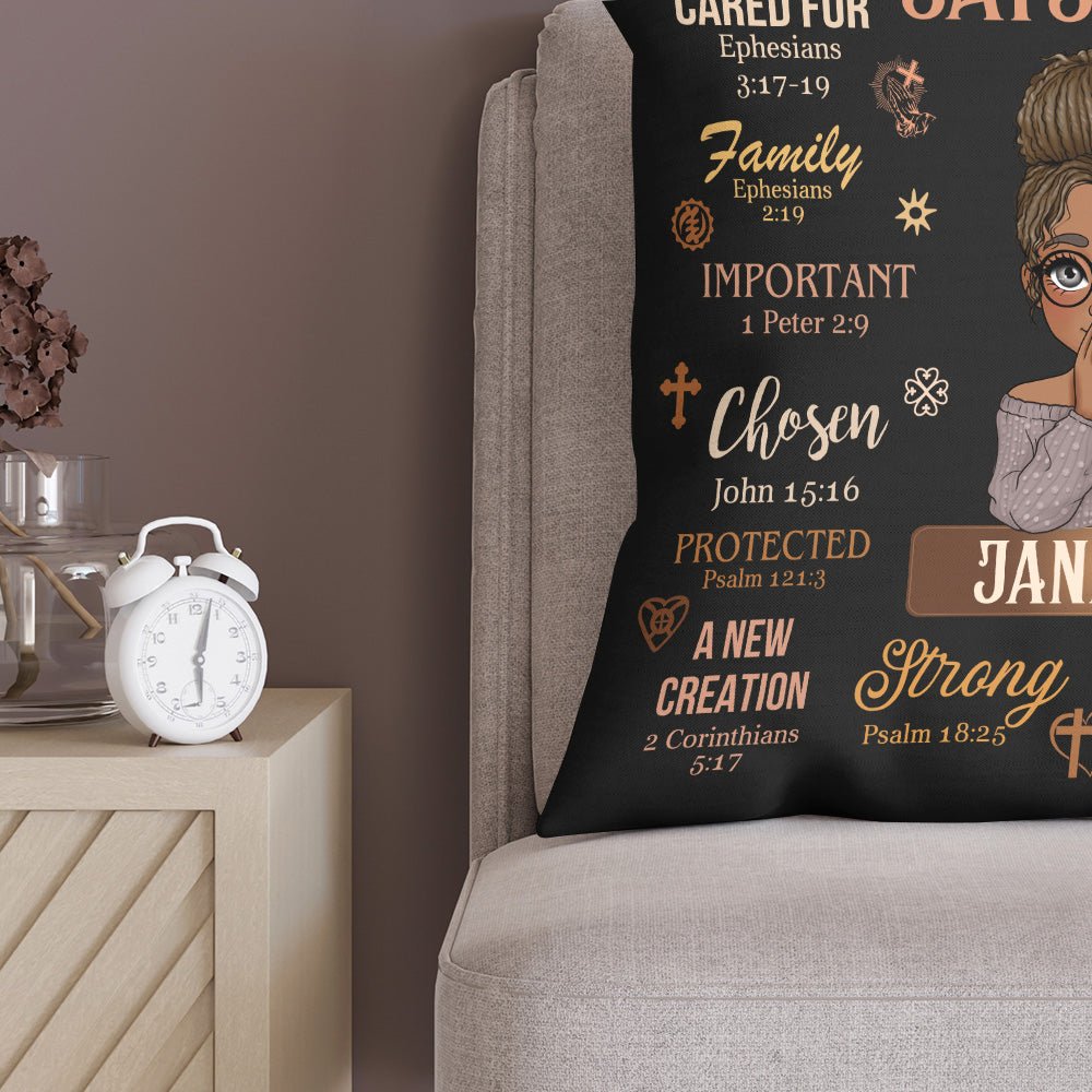 God Says I Am (Black) - Personalized Pillow - Giftago