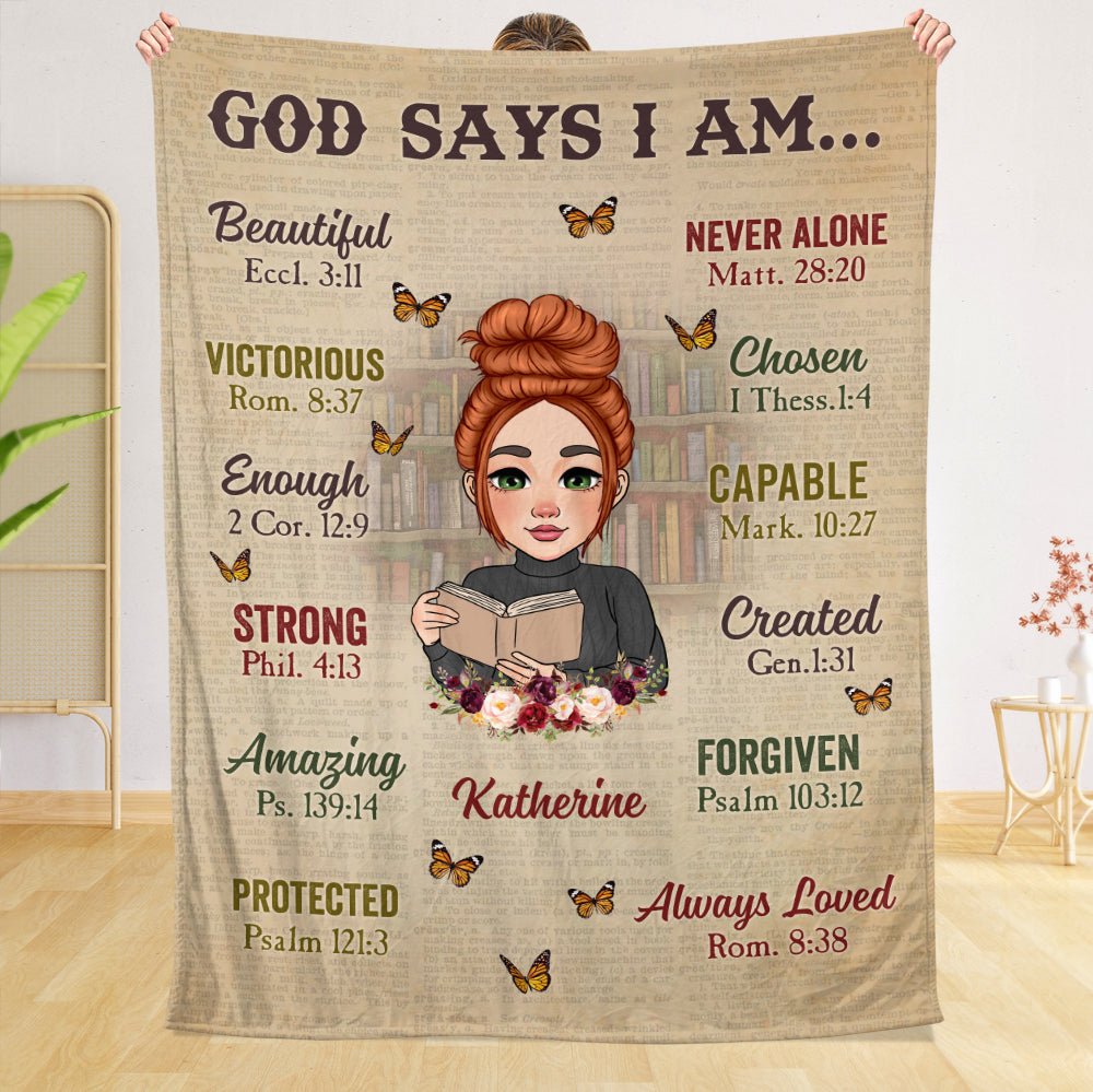 God Says I Am Book Lover - Personalized Blanket - Thoughtful Gift For Birthday - Giftago