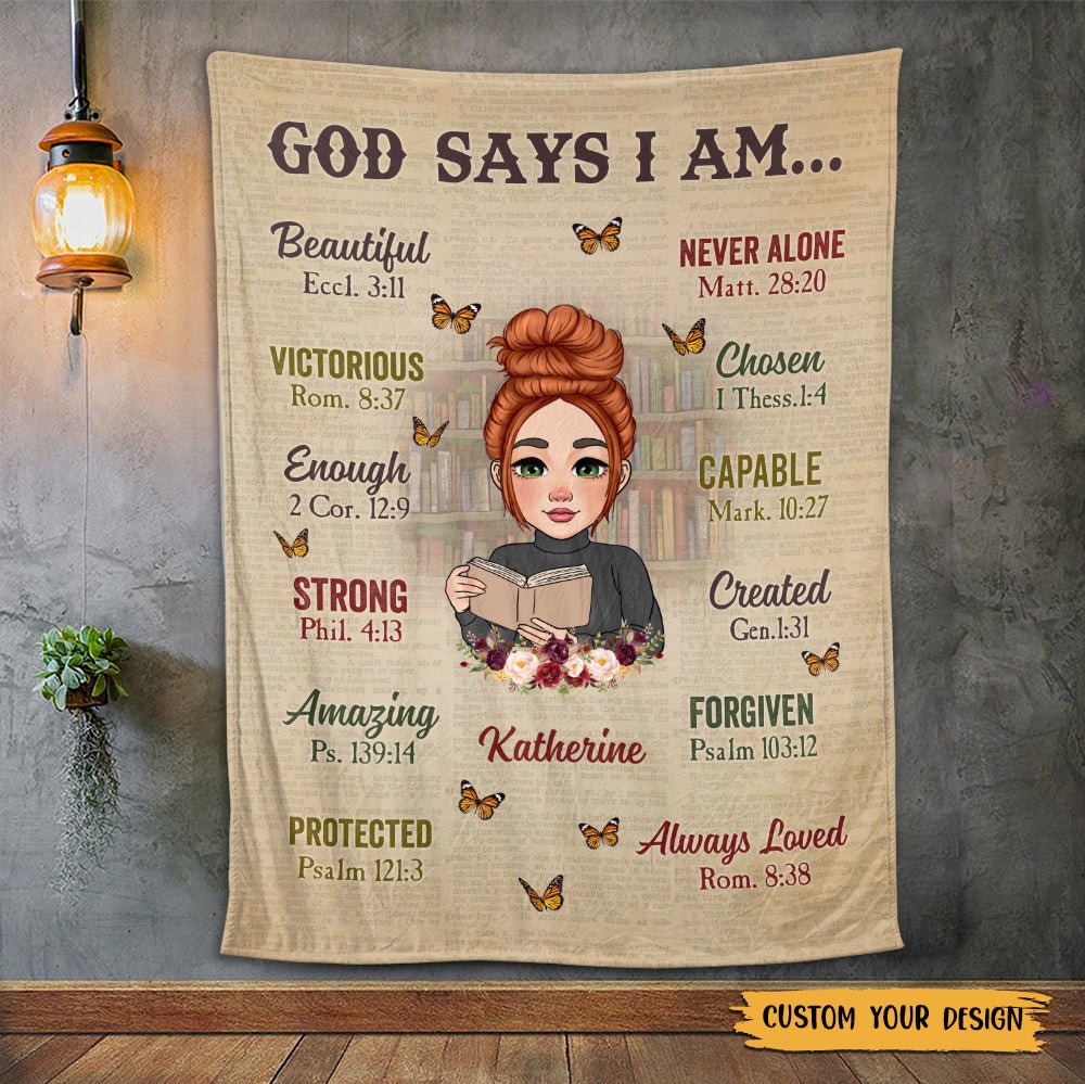 God Says I Am Book Lover - Personalized Blanket - Thoughtful Gift For Birthday - Giftago