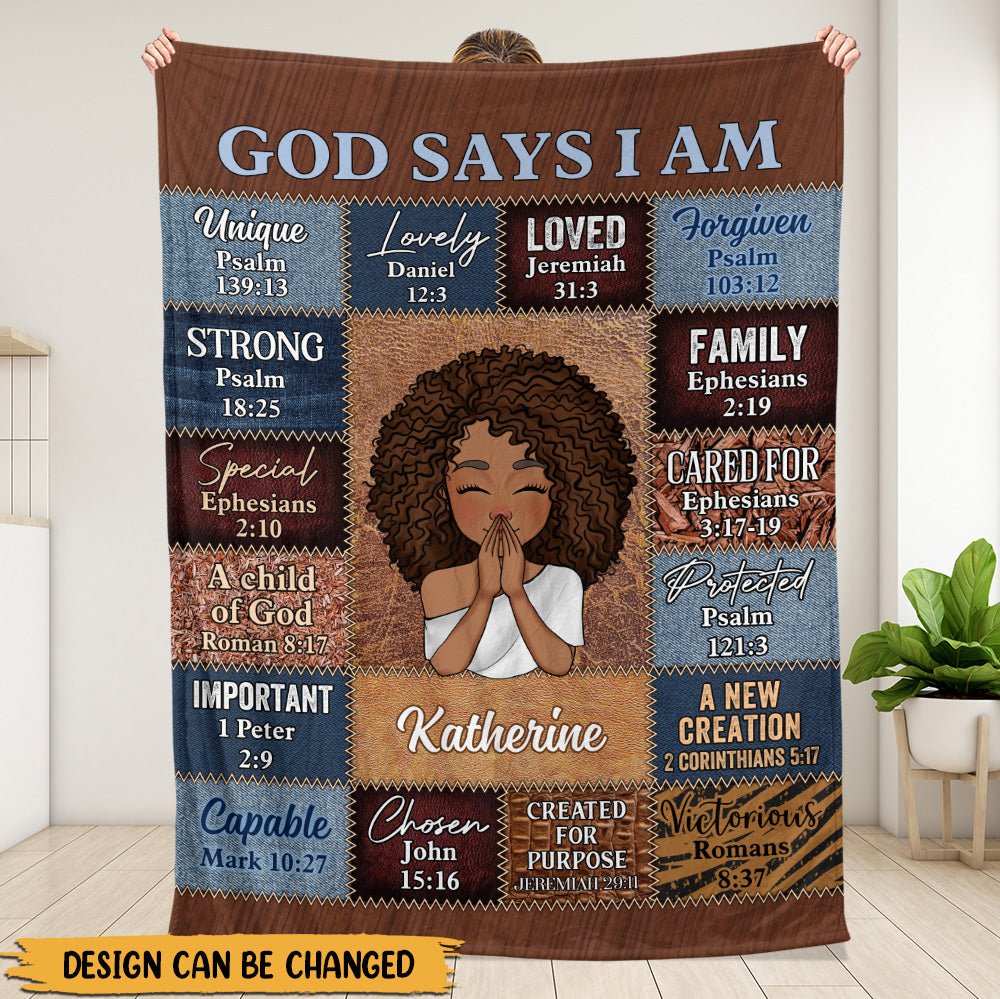 God Says I Am Brown - Personalized Blanket - Giftago