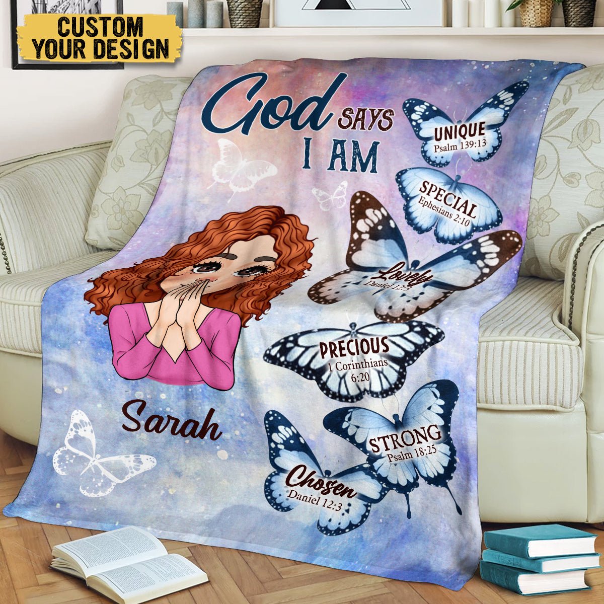 God Says I Am Butterfly - Personalized Blanket - Meaningful Gift For Birthday - Giftago