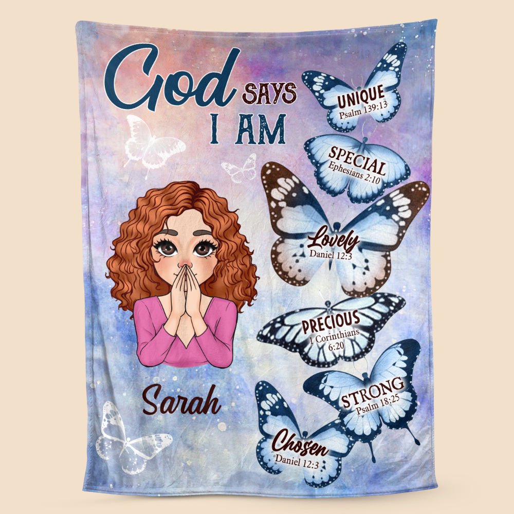 God Says I Am Butterfly - Personalized Blanket - Meaningful Gift For Birthday - Giftago
