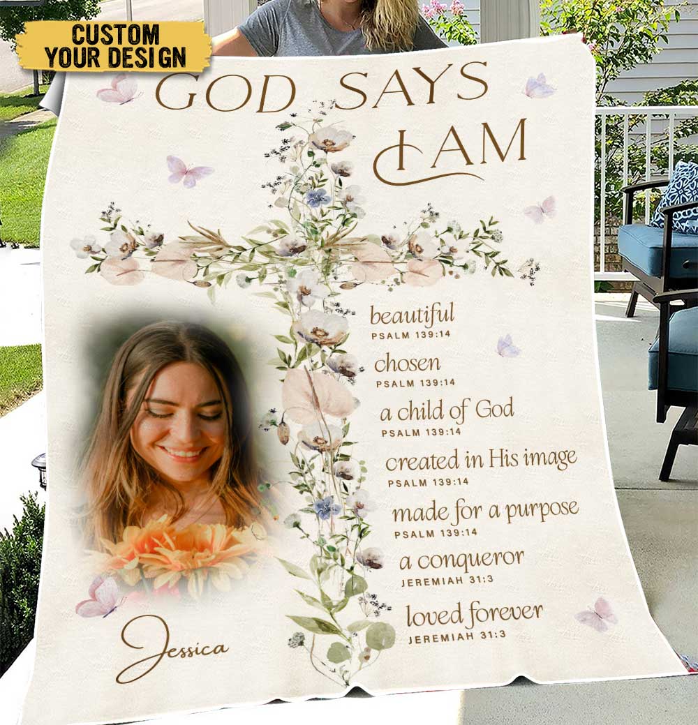 God Says I Am - Christian Affirmation Personalized Blanket - Giftago