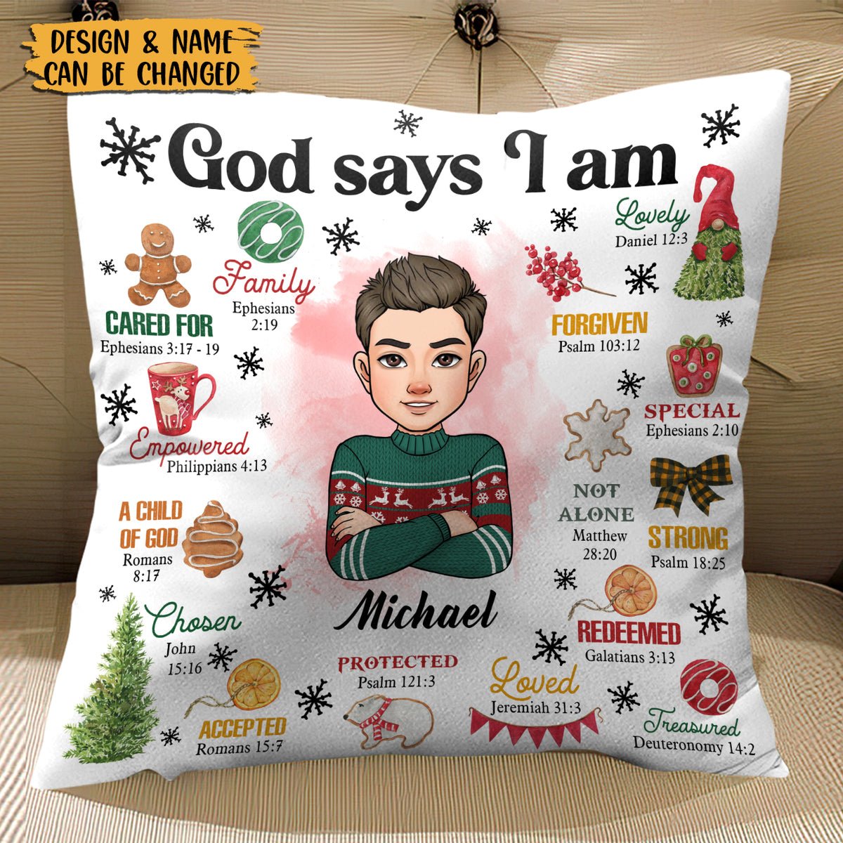God Says I Am Christmas - Personalized Pillow - Best Gift For Christmas - Giftago