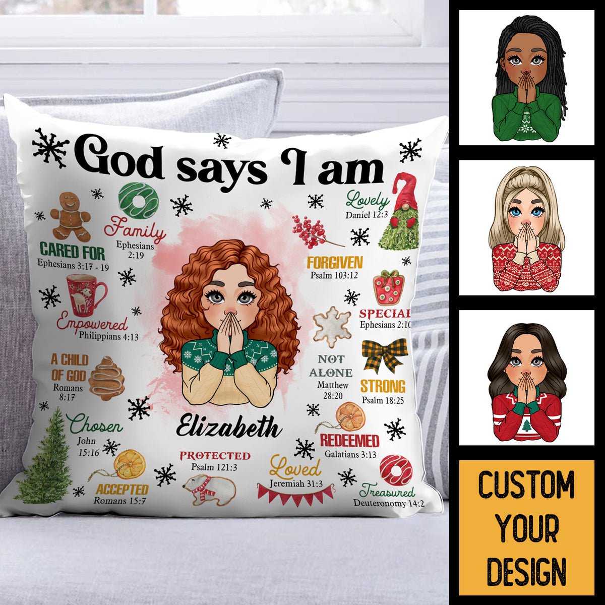 God Says I Am Christmas - Personalized Pillow - Best Gift For Christmas - Giftago