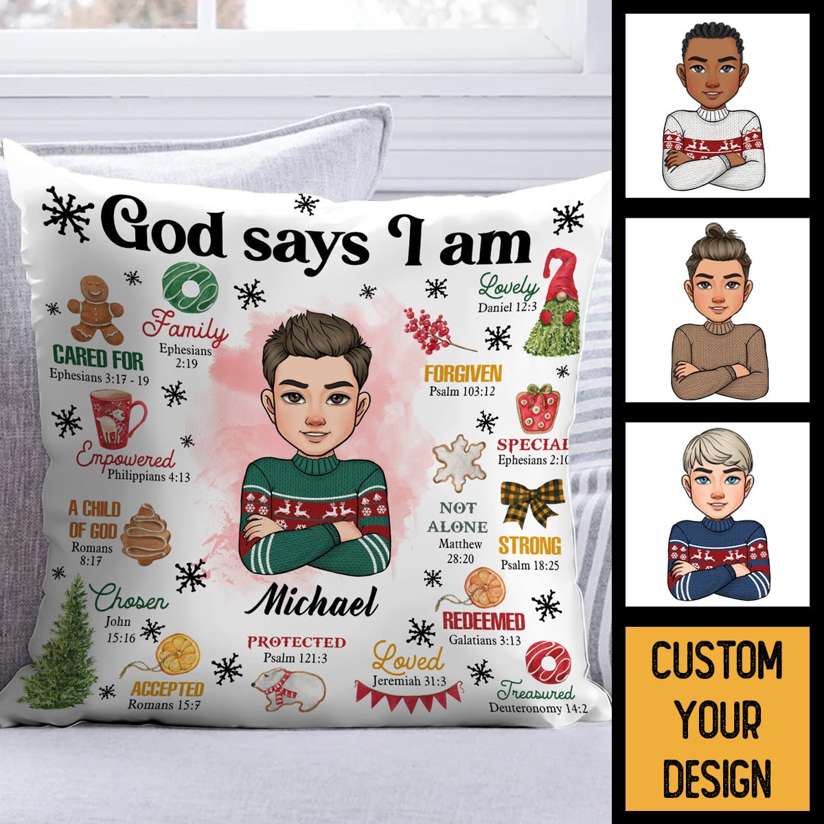 God Says I Am Christmas - Personalized Pillow - Best Gift For Christmas - Giftago