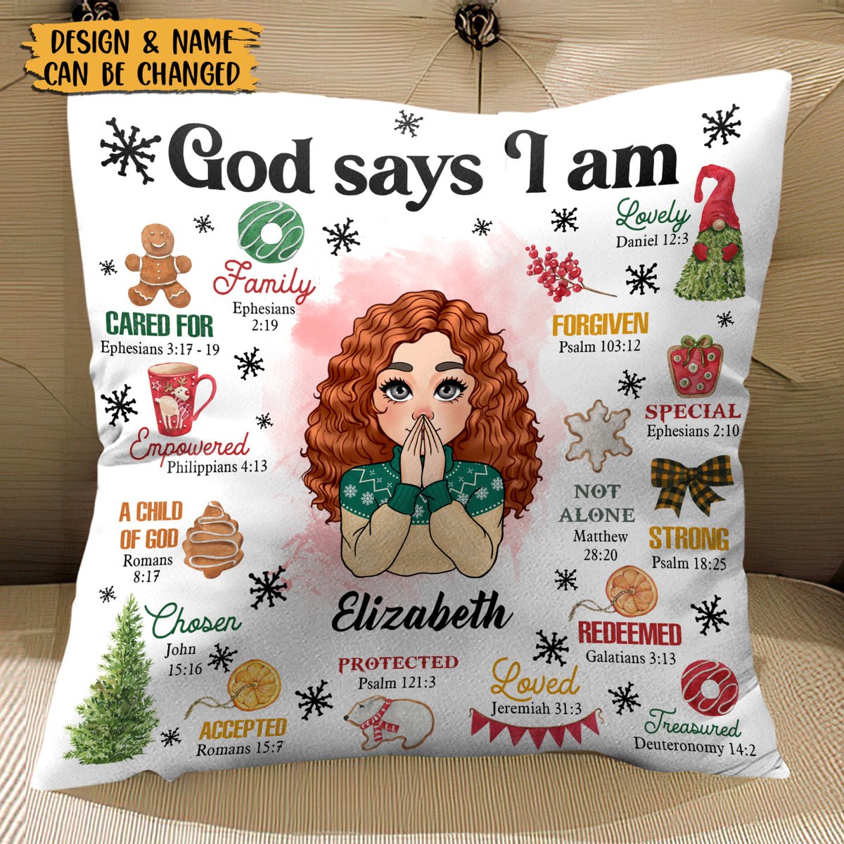 God Says I Am Christmas - Personalized Pillow - Best Gift For Christmas - Giftago