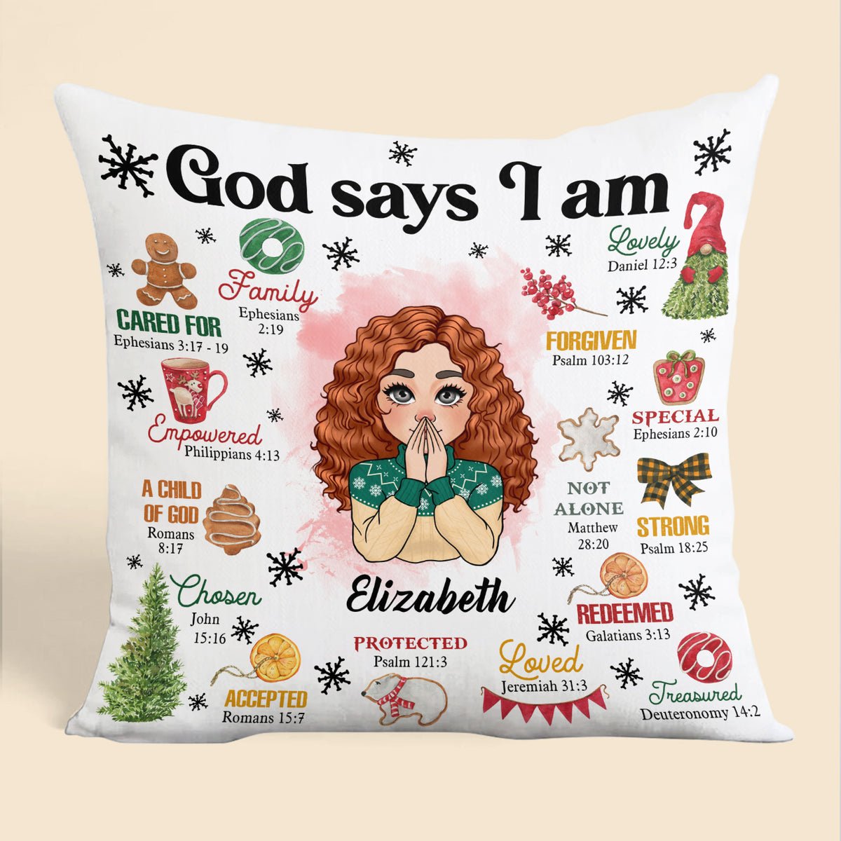 God Says I Am Christmas - Personalized Pillow - Best Gift For Christmas - Giftago
