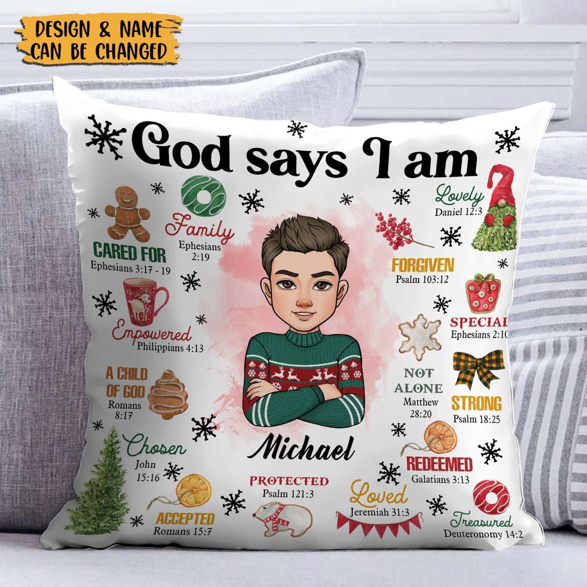 God Says I Am Christmas - Personalized Pillow - Best Gift For Christmas - Giftago
