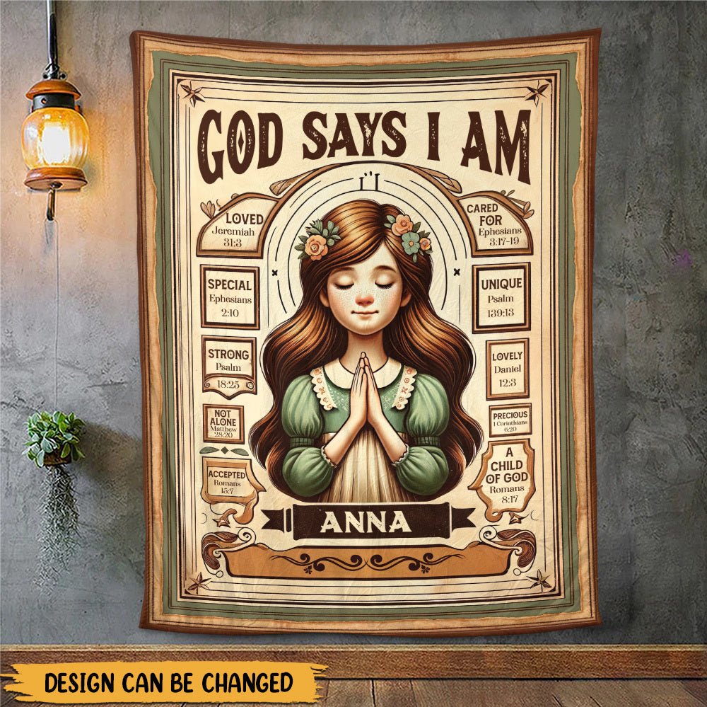 God Says I Am Classic (Custom Name) - Personalized Blanket - Meaningful Gift For Birthday - Giftago