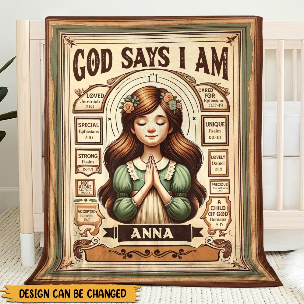 God Says I Am Classic (Custom Name) - Personalized Blanket - Meaningful Gift For Birthday - Giftago