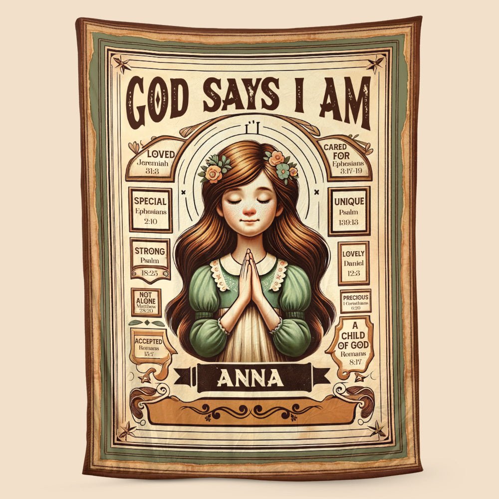 God Says I Am Classic (Custom Name) - Personalized Blanket - Meaningful Gift For Birthday - Giftago