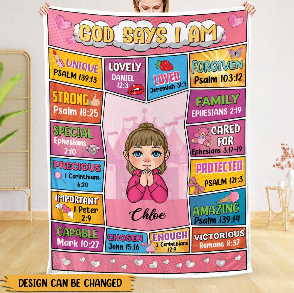 God Says I Am (Comic Ver) - Personalized Blanket - Meaningful Gift For Birthday - Giftago