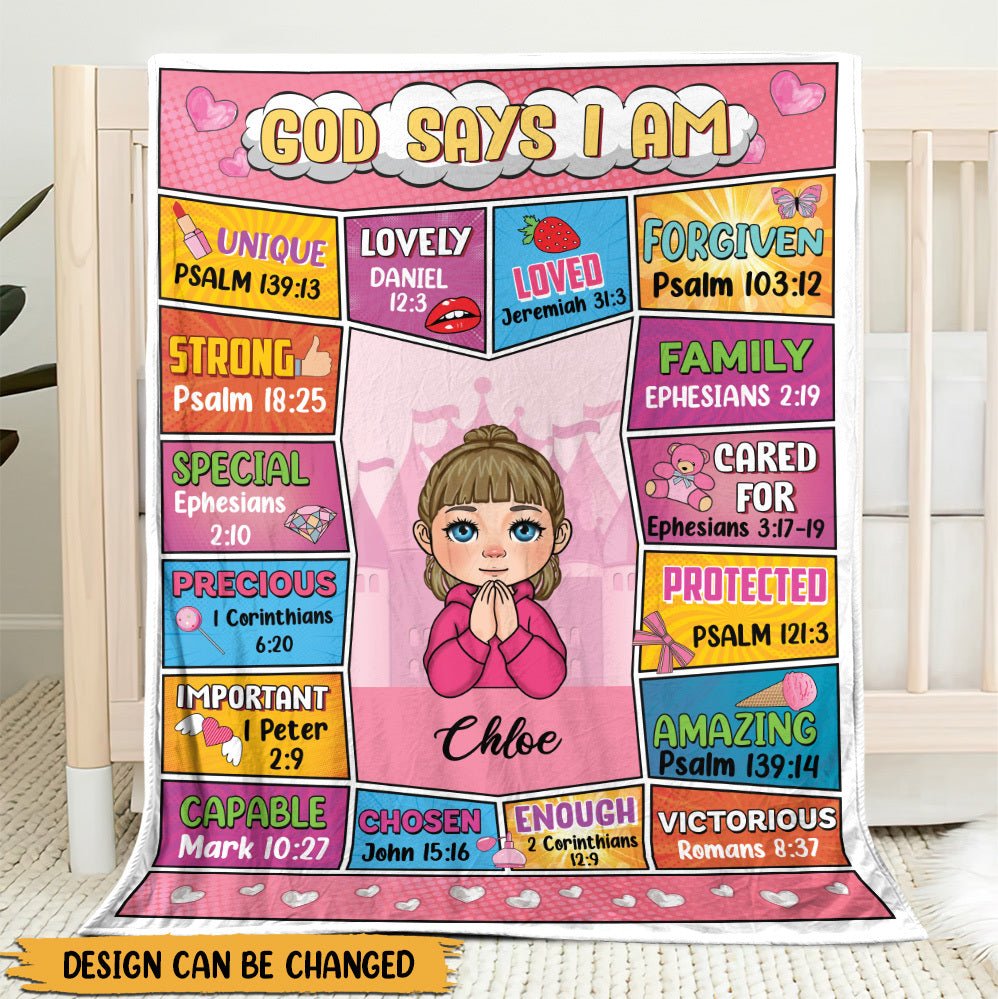 God Says I Am (Comic Ver) - Personalized Blanket - Meaningful Gift For Birthday - Giftago