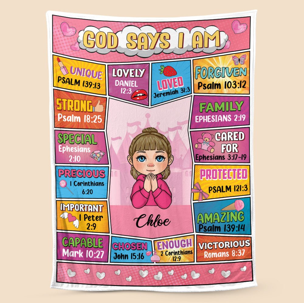 God Says I Am (Comic Ver) - Personalized Blanket - Meaningful Gift For Birthday - Giftago