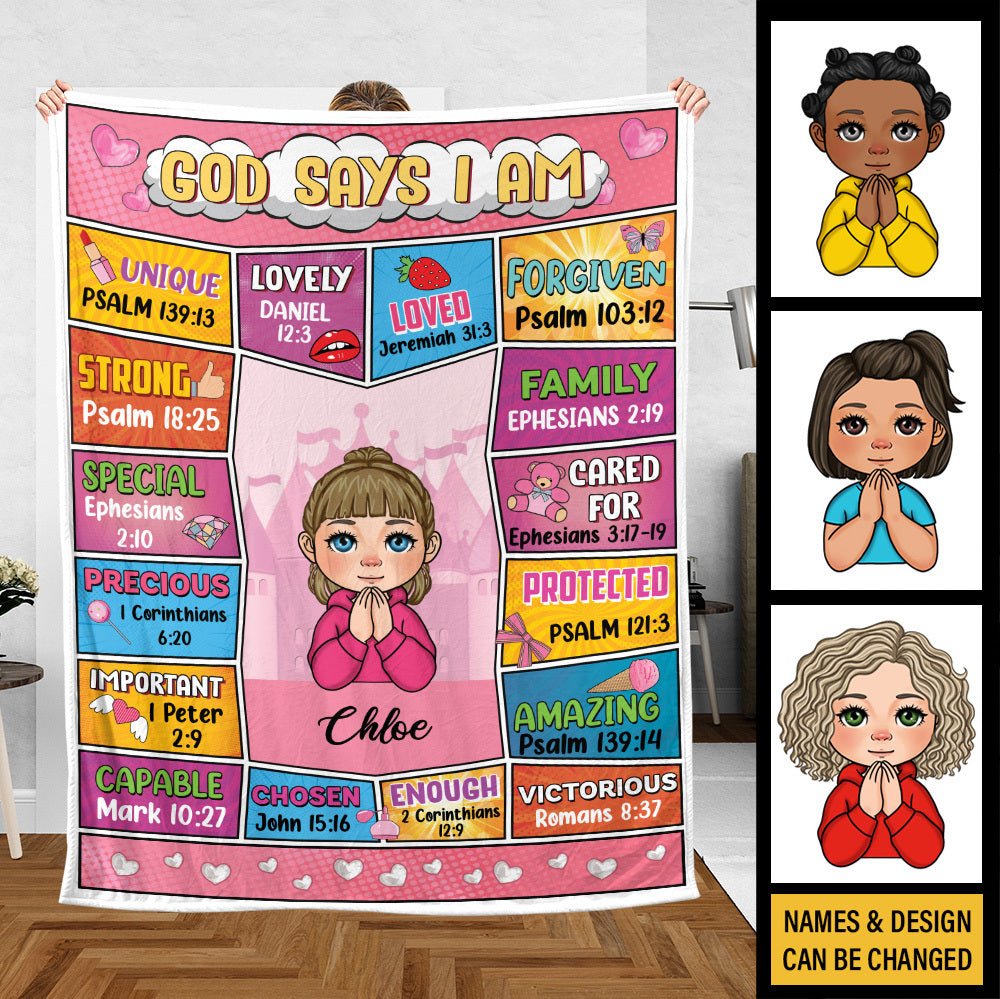 God Says I Am (Comic Ver) - Personalized Blanket - Meaningful Gift For Birthday - Giftago