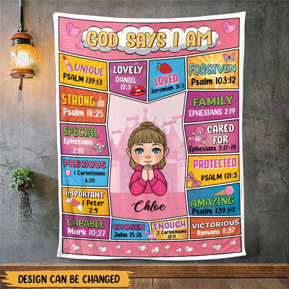 God Says I Am (Comic Ver) - Personalized Blanket - Meaningful Gift For Birthday - Giftago