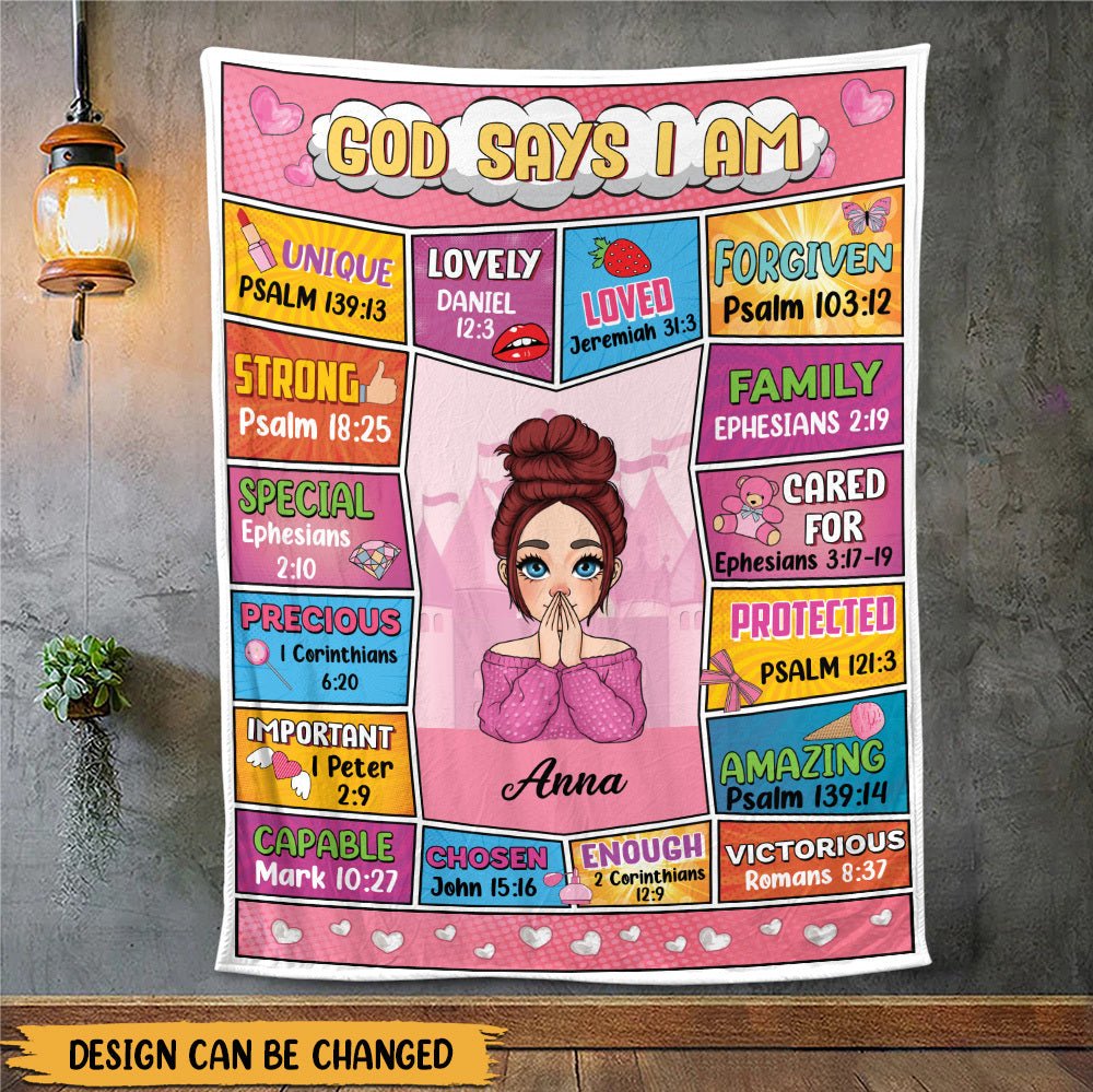 God Says I Am (Comic Ver) - Personalized Blanket - Meaningful Gift For Birthday - Giftago