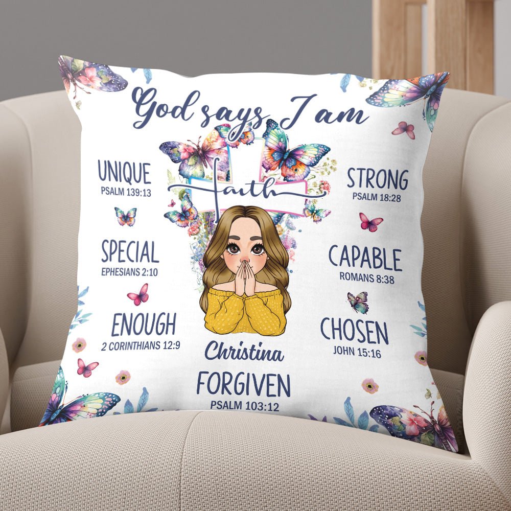 God Says I Am Faith - Personalized Pillow - Giftago