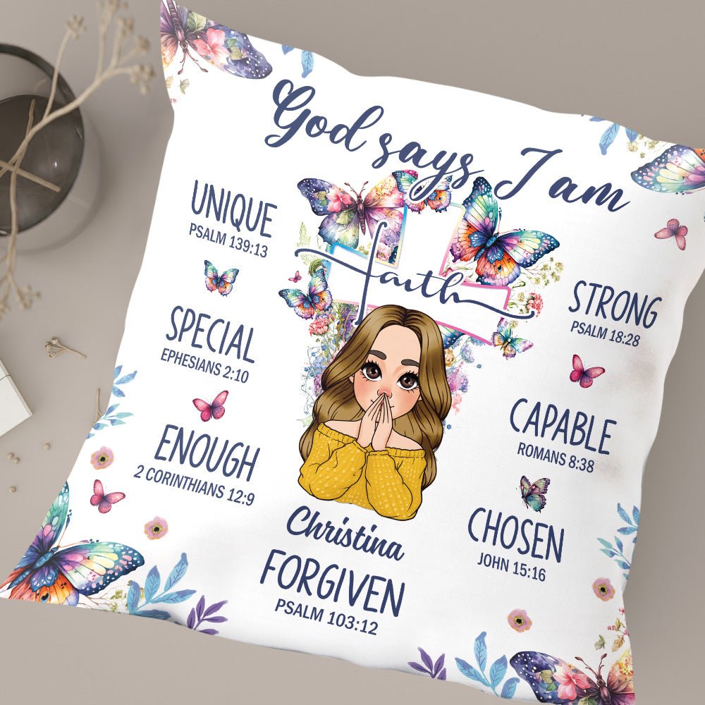God Says I Am Faith - Personalized Pillow - Giftago