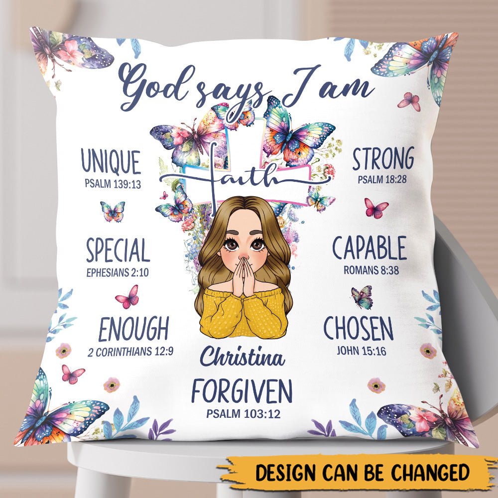 God Says I Am Faith - Personalized Pillow - Giftago