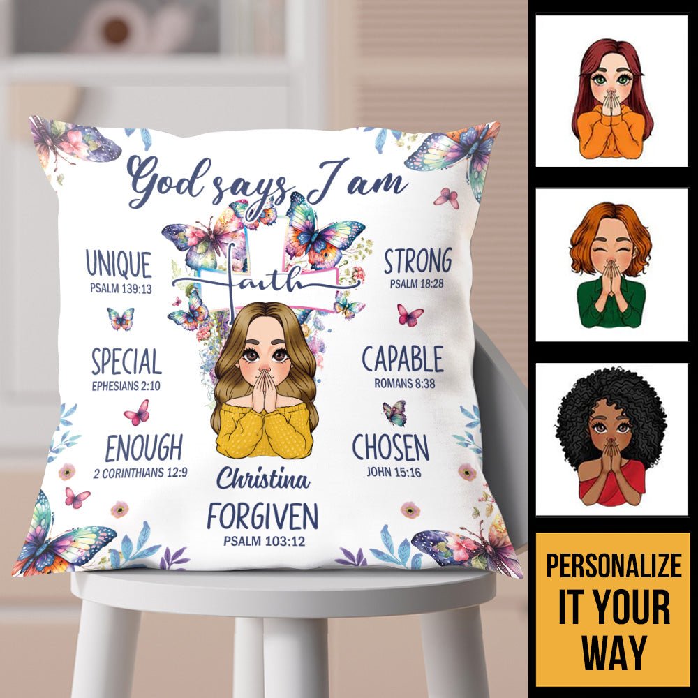 God Says I Am Faith - Personalized Pillow - Giftago