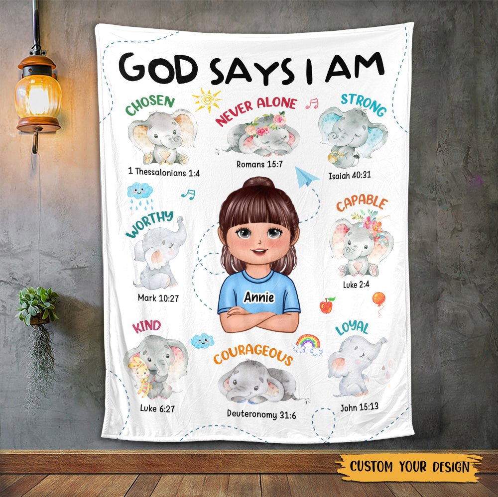 God Says I Am for Kid - Personalized Blanket - Best Gift For Birthday - Giftago
