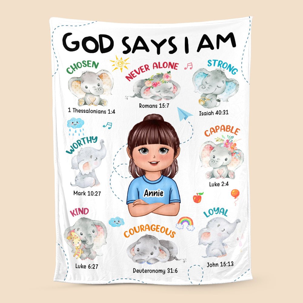 God Says I Am for Kid - Personalized Blanket - Best Gift For Birthday - Giftago