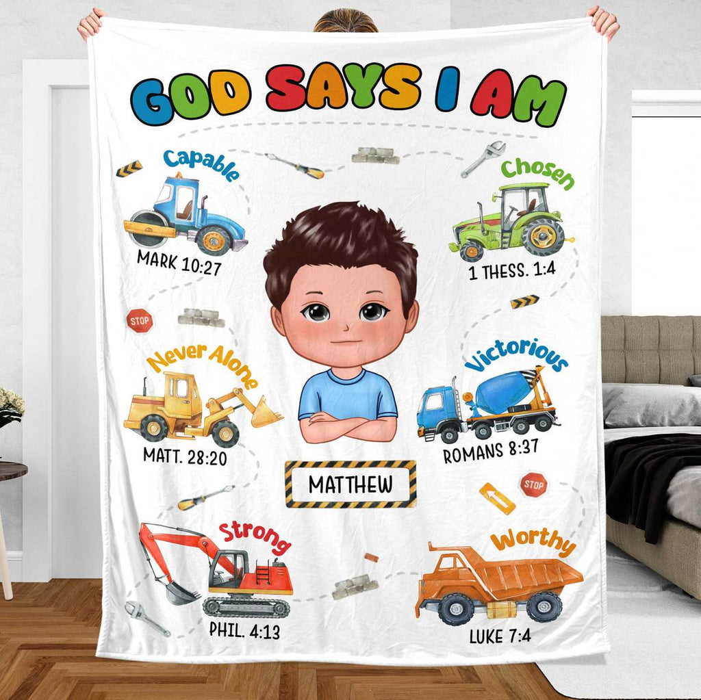 God Says I Am for Kid - Personalized Blanket - Best Gift For Birthday - Giftago