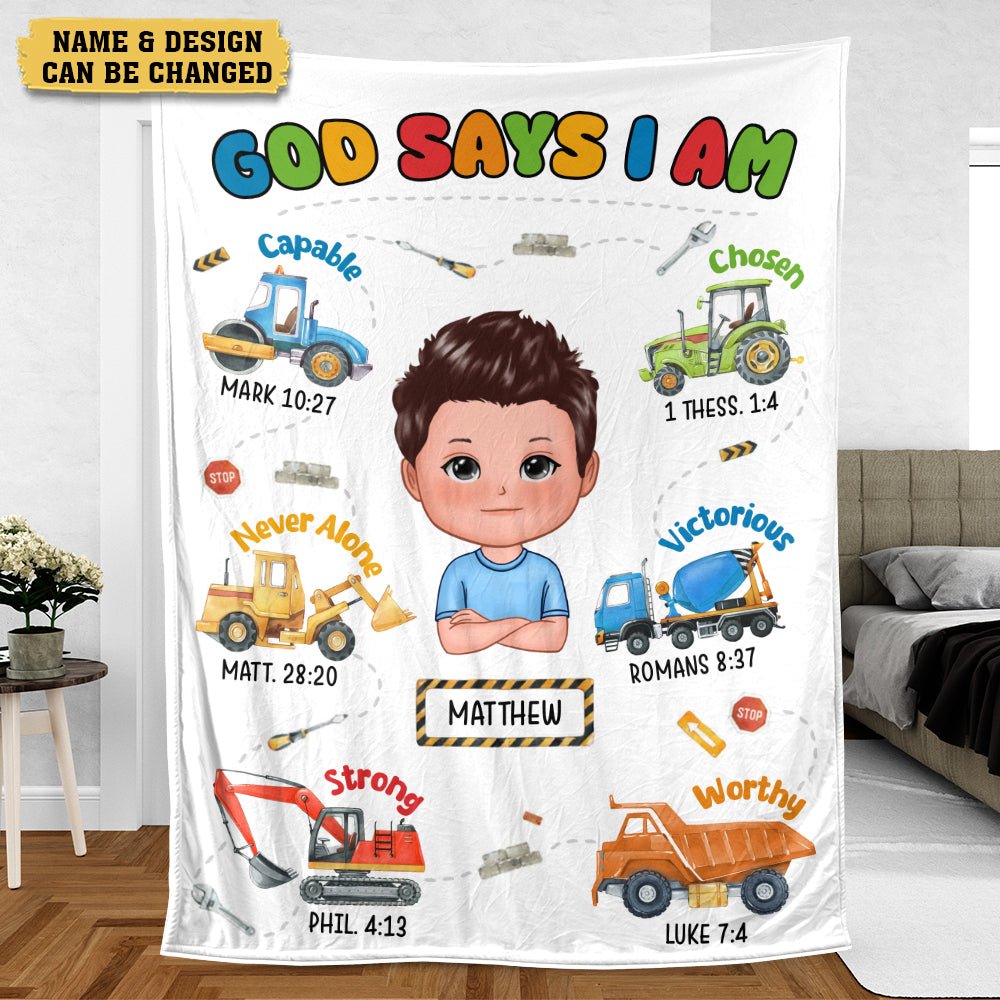 God Says I Am for Kid - Personalized Blanket - Best Gift For Birthday - Giftago