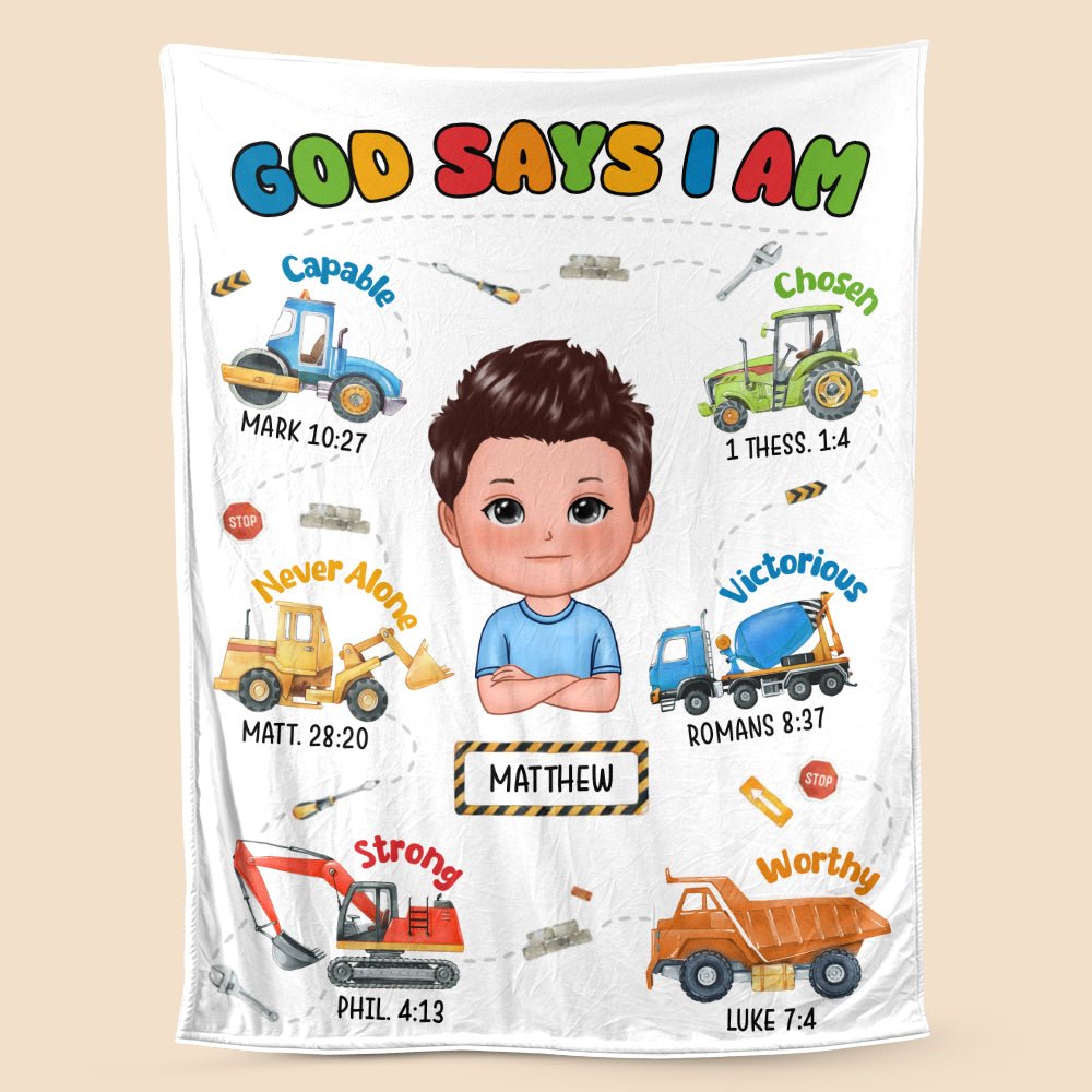 God Says I Am for Kid - Personalized Blanket - Best Gift For Birthday - Giftago