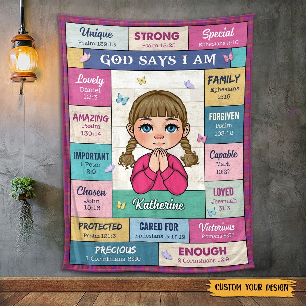 God Says I Am (For Kid) - Personalized Blanket - Meaningful Gift For Birthday - Giftago